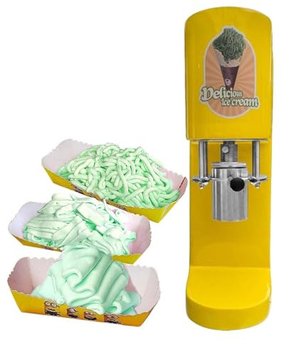 MáQuina Para Hacer Helado De Espaguetis, 30 L/H, EléCtrica, Para Pasta, Helado, 4 Moldes Intercambiables, MáQuina Para Hacer Helado Italiano De 420 Ml.,Yellow