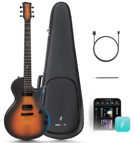 Enya Elgitarr Jack Signature Sonic JT Smart elektrisk kolfibergitarr med 15 W trådlös högtalare, allt-i-ett bärbar rigg för gatukonstnärer och hemmastudior