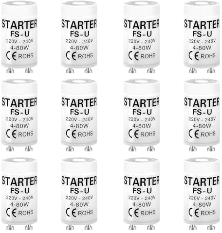 12 Stück Starter Leuchtstoffröhre FS-U 4-80W 220-240V Neonröhren Starter Langes Leben Zündstarter für Fuoreszierendes Licht Einzelschaltung von Leuchtstoffröhren Leuchtstofflampen für Haushalt Büro