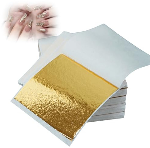 fshxj 200 Blatt Blattgold,Blattgold zum Basteln,Gold Basteln