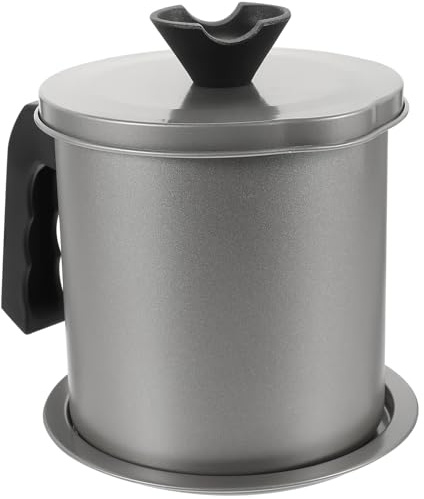 WATIIFUFU Colador de Aceite de Acero Inoxidable con Tapa y Asa, Recipiente para Reutilizar Aceite Usado en Casa y Restaurantes, Previene Quemaduras y Facilita Filtrado