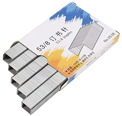 Galvanized Wire Staple 53/8 High Strength Durable Nail Gun Staples for Office Home School 1000pcs/Box