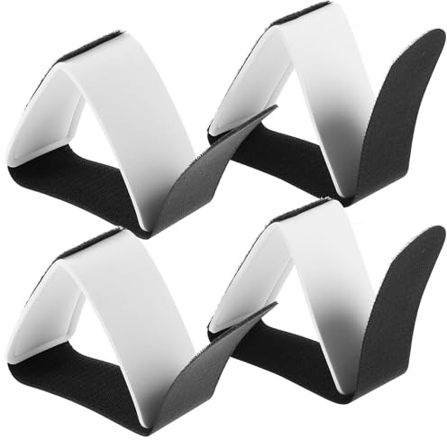 DECHOUS Correas de Fijación para Esquís de Nailon Negro, 4 Piezas, Ajustables, Resistentes para Transporte Seguro, Accesorios de Invierno para Deportes al Aire Libre