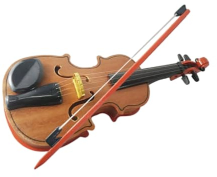TOBBOMEY Violino Giocattolo in Legno, Strumento Musicale Propedeutico Decorativo, Violino Piccolo per Principianti, Adatto per Casa e Scuola, Stimola Coordinazione e Apprendimento