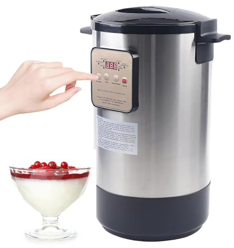ORIDLECTAL Fermentador de Yogur Comercial, Yogurtera Griega con Olla Interior de Acero Inoxidable, Control Automático Inteligente, para Múltiples Usos 12L