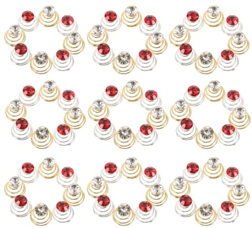 HANABASS Pinces Spirales en Fer 60 Pièces Cristaux, Accessoires pour Mariage et Réceptions, Ornements Capillaires Élégants pour Femmes Couleur Aléatoire