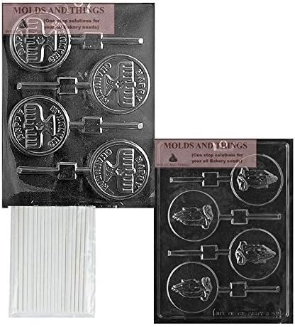 HAPPY CHANUKAH CANDLE LOLLY Chocolate Candy Mold With Copywrited molding Instructions