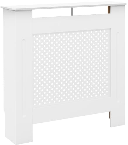 HOMCOM Heizkörperverkleidung Heizkörperabdeckung Heizungsverkleidung, MDF, Weiß, B78 x D19 x H82cm