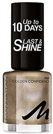 Manhattan Last und Shine Nagellack, Nr.260 Golden Confidence, 1er Pack (1 X 8 ml)