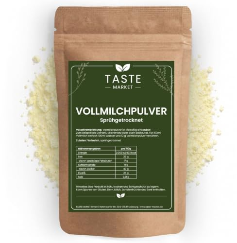 Vollmilchpulver 2 x 200 g | 26% Fett | Trockenmilch sprühgetrocknet | Milchpulver Vollmilch | Ideal für Reisen & Notfallreserve