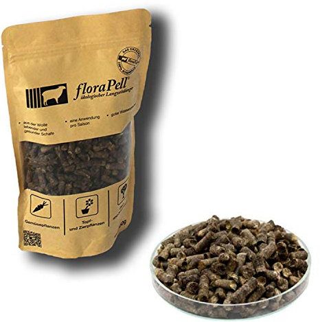 FloraPell® Bio Schafwollpellets Dünger für Haus, Garten & Zimmerpflanzen - Das Original aus 100% Schafwolle - Organischer Langzeitdünger für ideale Nährstoffversorgung (450g)