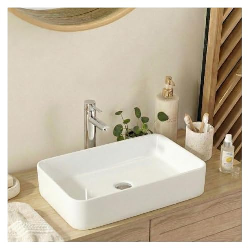 MOB-IN Vasque Salle de Bain à Poser rectangulaire Blanc 60 cm - SADDY