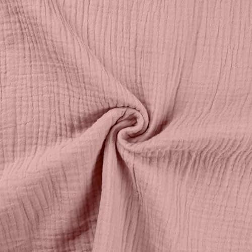 Bio Musselin, Double Gauze Baumwollstoff in unifarben Altrosa als Meterware zum Nähen, 50 cm