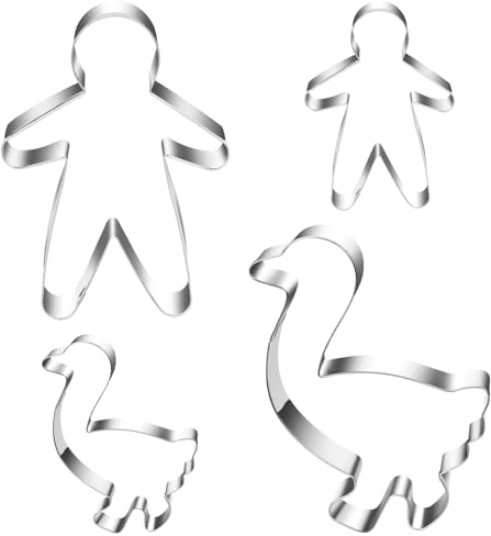 4 Martinsgans Plätzchenformen, Martinsmann und Lebkuchenmann Ausstecher, Gans Keksausstecher für Kinder, Edelstahl Plätzchenform, Weihnachten und Sankt Martin