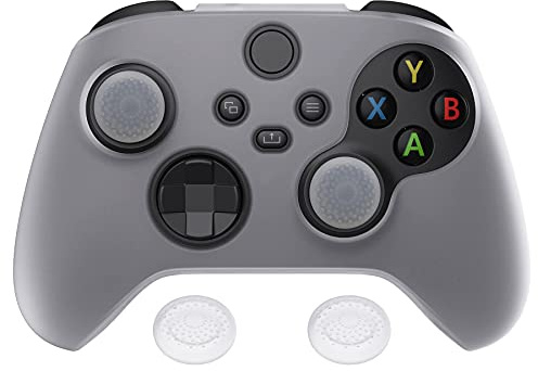 playvital Funda de Silicona para Xbox Series X/S Mando | Carcasa de Goma Antideslizante, Tacto Suave, Agarre Mejorado, Tapas de Joysticks Incluidas, Pure Series, Blanco Claro