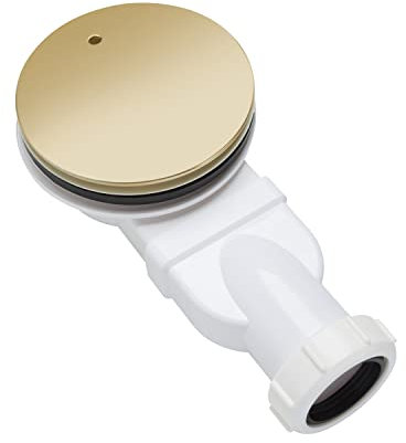 Piège de Vidange de Douche en Laiton, Couvercle de Piège de Vidange de Douche en Laiton Brossé, Vidange de Bac de Douche en Laiton, Piège de Douche en Or (Diamètre de 90mm, Profondeur de 48mm)