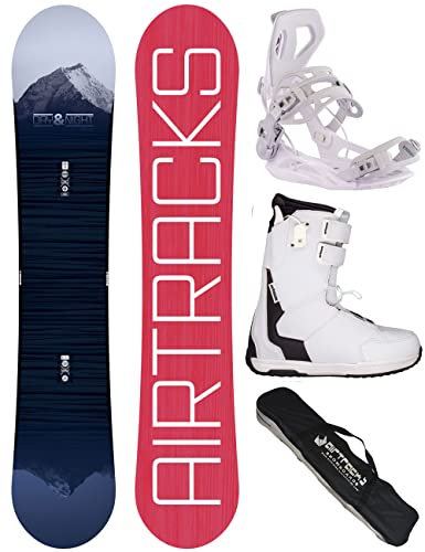 Airtracks Damen Snowboard-Set Freestyle Freeride Day&Night Lady Rocker 148 + Snowboard Bindung Master W + Snowboardboots Master QL W 38 + Sb Bag