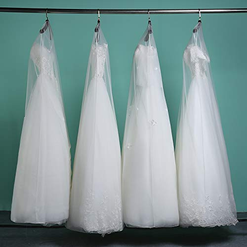Copri abito da sposa Trasparente Morbido Tulle Abito da sposa Abbigliamento per abiti Protezione antipolvere Custodia Custodia Cover Lungo 1PC