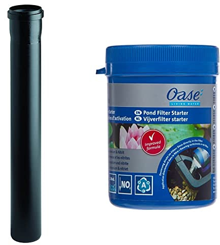 Oase 55043 Ablaufrohr schwarz DN75/480 mm | Filterzubehör | Rohr | Ablaufverlängerung | Zubehör | Kunststoff & Starterbakterien für Teichfilter AquaActiv BioKick, 200 ml