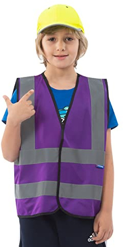 AYKRM Chaleco de seguridad Reflectante Alta visibilidad Ropa para niños chaleco Seguridad Chaleco de para niños