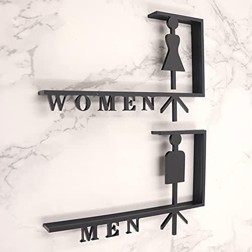 Toilettenschilder, Toilettenschilder, Acryl-Toilettenrichtungsschild, Toilettenschild mit Pfeil, Männer-Frauen-Toilettenschild, for Büro-Toilettenwand, Außen- und Innenbereich (Farbe: E) (Farbe: E) (