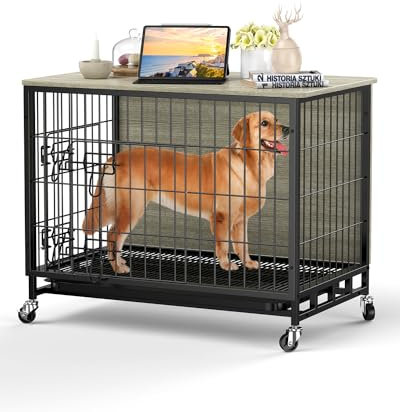 2024 Hundekäfig-Möbel, kompakte 69,1 cm große kleine Hundehütte mit Zwei Eingängen trifft auf eleganten Beistelltisch, mühelose Wartung, kaufest, einfache Mobilität für gemütliche Räume, rustikales