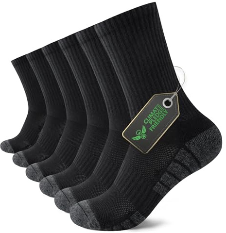 FALARY Chaussettes de Sport Homme 47-50 Coton Chaussettes Hautes Femme Hiver Thermiques Respirant Chaussette Running Foot Randonnée Noir