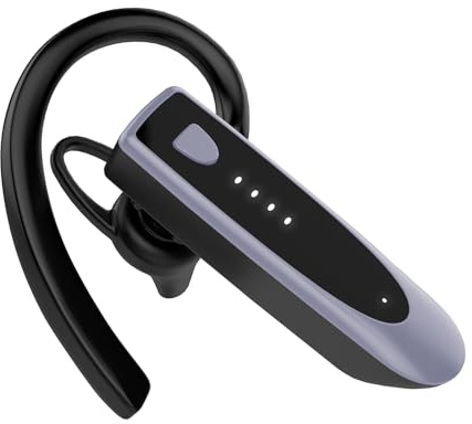 Bluetooth Headset Wireless Freisprech Telefon mit Dual Mic V5.4 Freisprech-Bluetooth-Ohrhörer mit 20 Std Sprechzeit, 180 Std Standby für Business/Büro/Autofahren, Kopfhörer für iOS Android, Lila