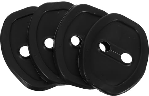 OUNONA Car Door Lock Protective Covers 4Pcs Silicone Shock Absorption Pads Noise Reduction Universal Silicone Door Latch Guard for Vehicle Door Locks 3.54X2.76X0.16In