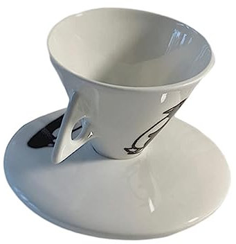 Alipis Creative Ceramic Coffee Cup Saucer Set 60ml Porcelain Italian Espresso Cup for Afternoon Tea