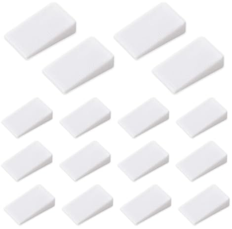 16 PCS Furniture Levellers Wedges for Levelling Pads Furniture Wedges Stackable Fence Wedges Waterproof Non-Slip,for Leveling Tables Chair Fridge Cabinets Indoor and Outdoor Use white
