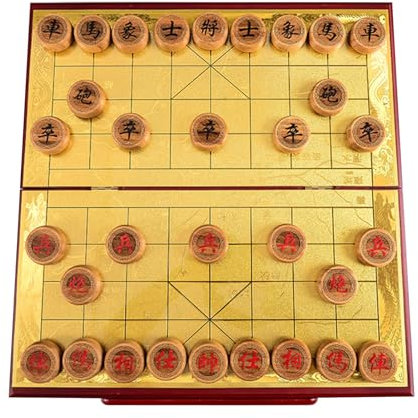 Strategie-Brettspiele for 2 Spieler, chinesisches Schachspiel mit faltbarem Brett und Bambusstücken, klassisches Xiangqi-Reisespieleset