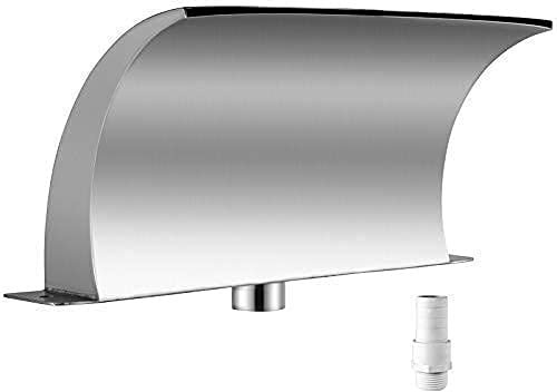HUIBBGO Fontana a Cascata per Piscina, Fontana per Piscina in Acciaio Inox Fontana a Cascata per Piscina in Acciaio Inox 304, cascate da Giardino per Esterni, Acqua di Stagno a Discesa Netta