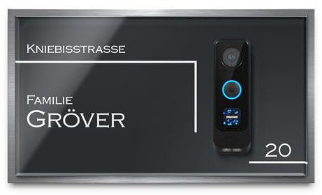 Klingelplatte kompatibel mit Ubiquiti UniFi G4 Pro – Personalisierbares Schild aus Edelstahl & Acrylglas – Für WLAN-Funkklingeln & Video Türsprechanlagen – Outdoor geeignet