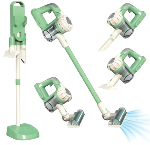 VARANO Spielzeug-Staubsauger für Kinder, Kinderstaubsauger mit echter Funktion, Staubsauger-Spielzeug ab 3 Jahren, Realistischer Staubsauger für Kinder, Haushaltsspielzeug für Jungen und Mädchen