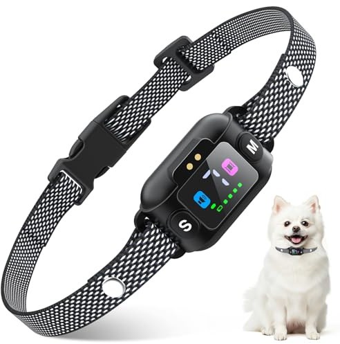 AOZOOM Dog Barking Collars,Anti Bark Collars for Dogs with Vibration & Sound Modes,Rechargeable Bark Collar with 7 Sensitivity Levels, Dog Collar to Stop Barking for Medium Small Dogs