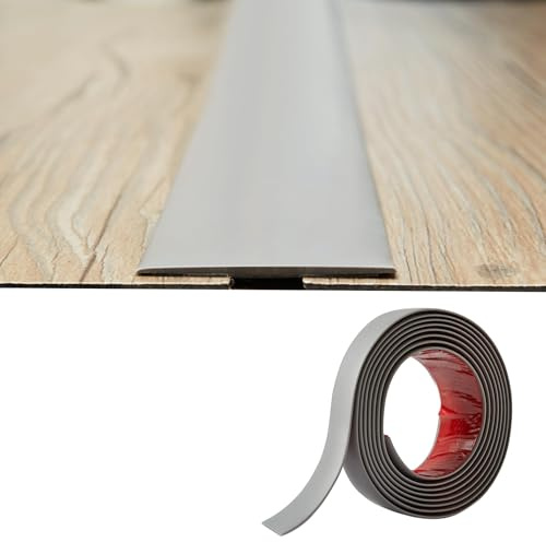 Listón de transición autoadhesivo para suelo plano de 2 mm de grosor y 5 cm de ancho, perfil de transición para umbrales de puerta, tiras de transición de vinilo para laminado, tiras de separación de