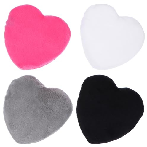 IWOWHERO 4 Stück Teiliges Herzförmiger Hochwertiger Baumwoll puderquasten für Gesicht Vielseitig für Flüssig Trockenmake up Sanfte Textur zum Präzisen Auftragen von Puder und Foundation