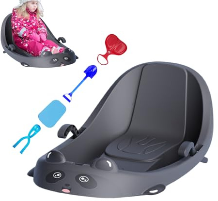 Sleds for Snow,Winter Sport with Backrest - Built-in Brake Kids Snow Sled,for Snowy Hills Park Backyard Playground Boys Girls Children Preschoolers