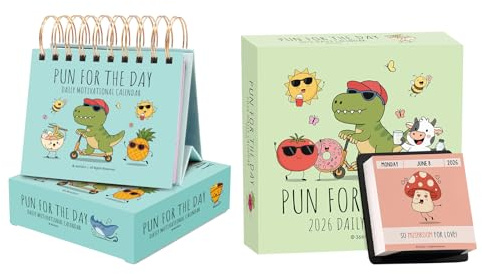 Calendario de escritorio motivacional Pun-ny 2026, chistes diarios del día y citas inspiradoras, decoración de mesa perpetuas, para oficina en casa, regalo para amigos y compañeros de trabajo