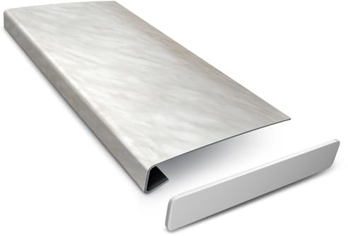 DQ-PP Fensterbank Verkleidung – Marmor - 38 x 80cm – Dicke 3mm – PVC Fensterbrett individuell anpassen – mit Seitenabschluss – zuschneidebare Abdeckung und moderne Renovierung