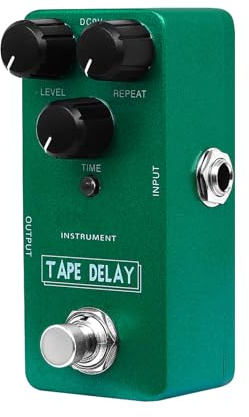 Luocute Effektpedal für E-Gitarre, Tape Distortion Delay mit Analogem Trockensignal, Digital für Saubere Verzerrte Signale, Ganzmetallgehäuse, E-Gitarren-Delay-Reverb-Effekte