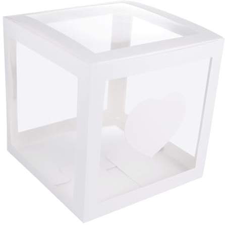 Transparente Ballonbox für Partys aus Hartfaser und Pvc | Faltbare Montage, Wiederverwendbar, für Weihnachtsfeiern und Kinderdekoration
