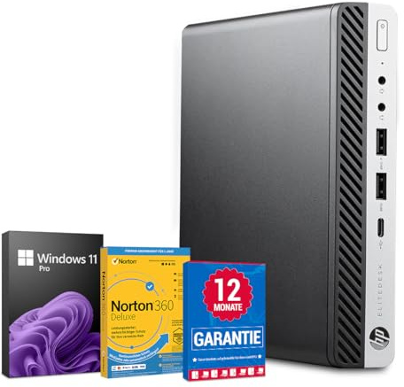 HP EliteDesk 800 G5 PC Computer Intel Core i5-9500T@ bis zu 3,7 GHz 8 GB 256 GB SSD mit Windows 11 Pro & GRATIS Bluetooth, WLAN & Antiviren-Software inkl. 365 Tage Garantie