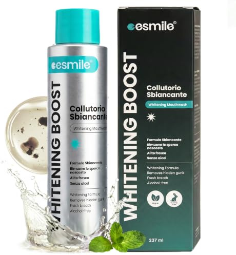 esmile Whitening Boost | Xylitol vitare munbad 8 % alkoholfritt 237 ml | frisk andedräkt