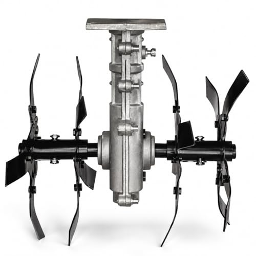 FENIX HOME Gruppo Zappette per Decespugliatore, Motozappa Professionale per Orto e Giardino, Fresa a Ingranaggio con 9 Denti in Acciaio, Attacco Tubo Ø26 mm, Accessorio Zappatura Terreno