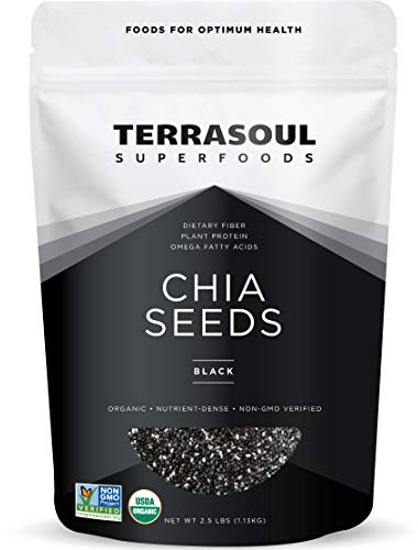 Terrasoul Superfoods Organic Black Chia Seeds, 2.5 Pounds, Nutrient-Packed Superfood for Energy, Puddings, Smoothies, and Baking