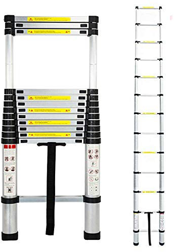Scala telescopica multiuso, in alluminio, pieghevole, estensibile, per uso domestico, portatile, allungabile, resistente, 150 kg, standard EN 131