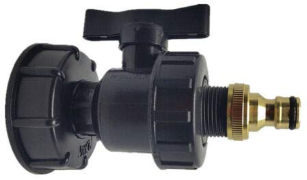 TOOLSTAR IBC Adapter, IBC Tank Fittings S60X6 Fittings Adapter Water Connector Kits for Barbed Hose Outlet (S60*6 Cap+Valve+3/4''Nipple)