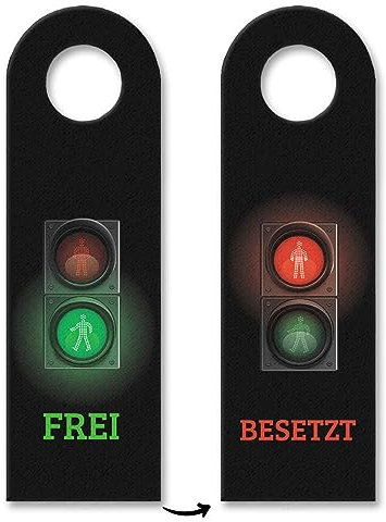 trendaffe - Frei oder Besetzt Türhänger mit Ampel Motiv in Schwarz Klo Toilette WC Klotüre
